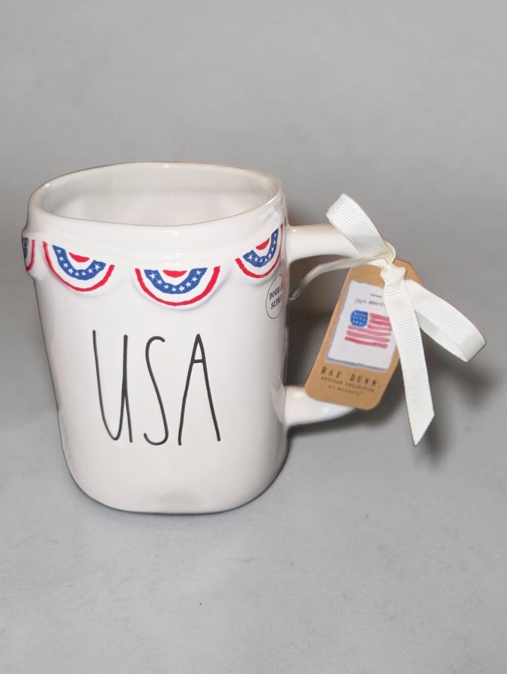 Betsey Johnson 'USA' Baseball Cap Drop Earrings & Rae Dunn Dbl Sided Mug, NWT - Picture 5 of 7
